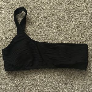 Billabong ribbed black one shoulder bikini top
